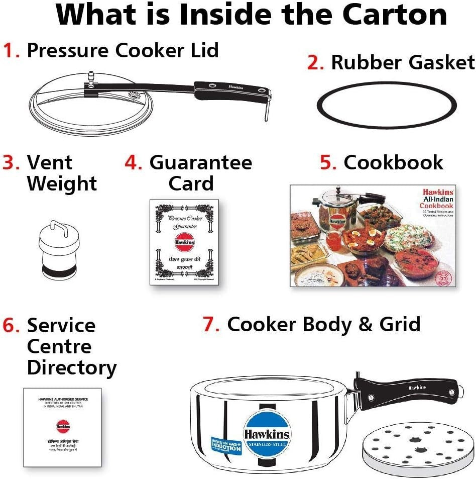 Hawkins Stainless Steel Induction Compatible Wide Pressure Cooker, 3 Litrer